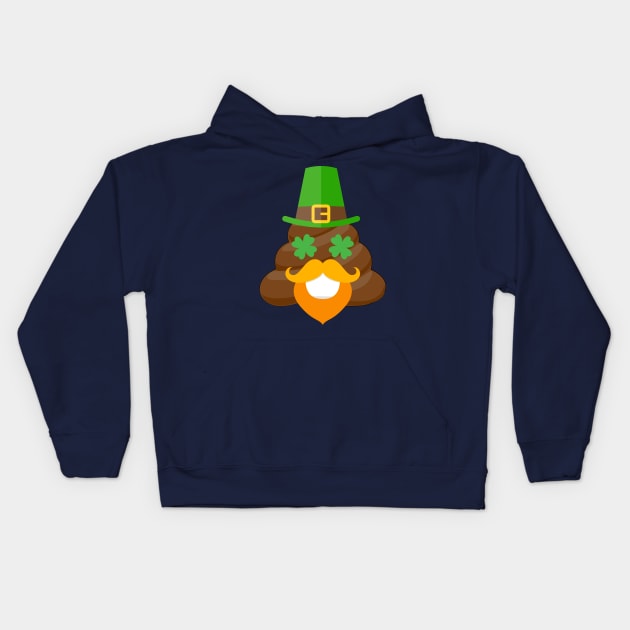 Leprechaun Poop Emoji Smiley Funny St. Patrick's Day Shirt Kids Hoodie by CMDesign